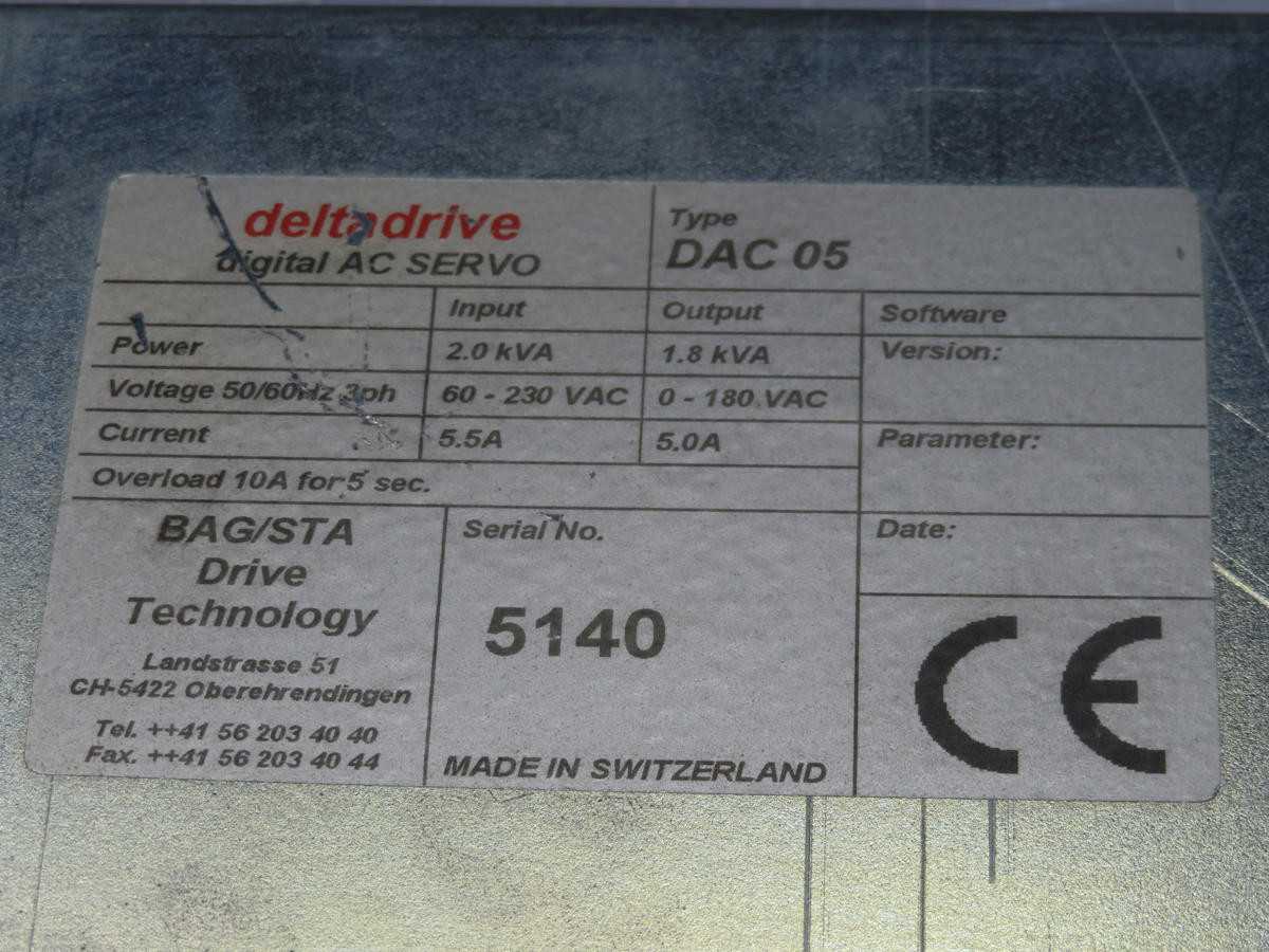 DELTADRIVE DAC 05 DIGITAL AC SERVO DRIVE T211260 - AC VFD DRIVES