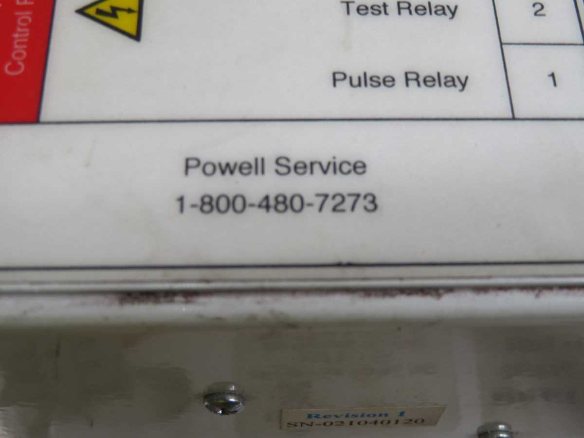 POWELL E201525 INDUSTRIAL CONTROL PANEL T259170 - OPERATOR CONTROLS