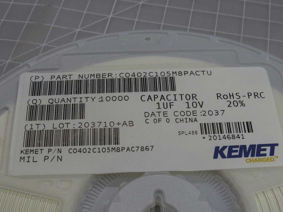 LOT OF 10000 KEMET C0402C105M8PACTU CERAMIC CAPACITOR T204981 - ELECTRICAL COMPONENTS