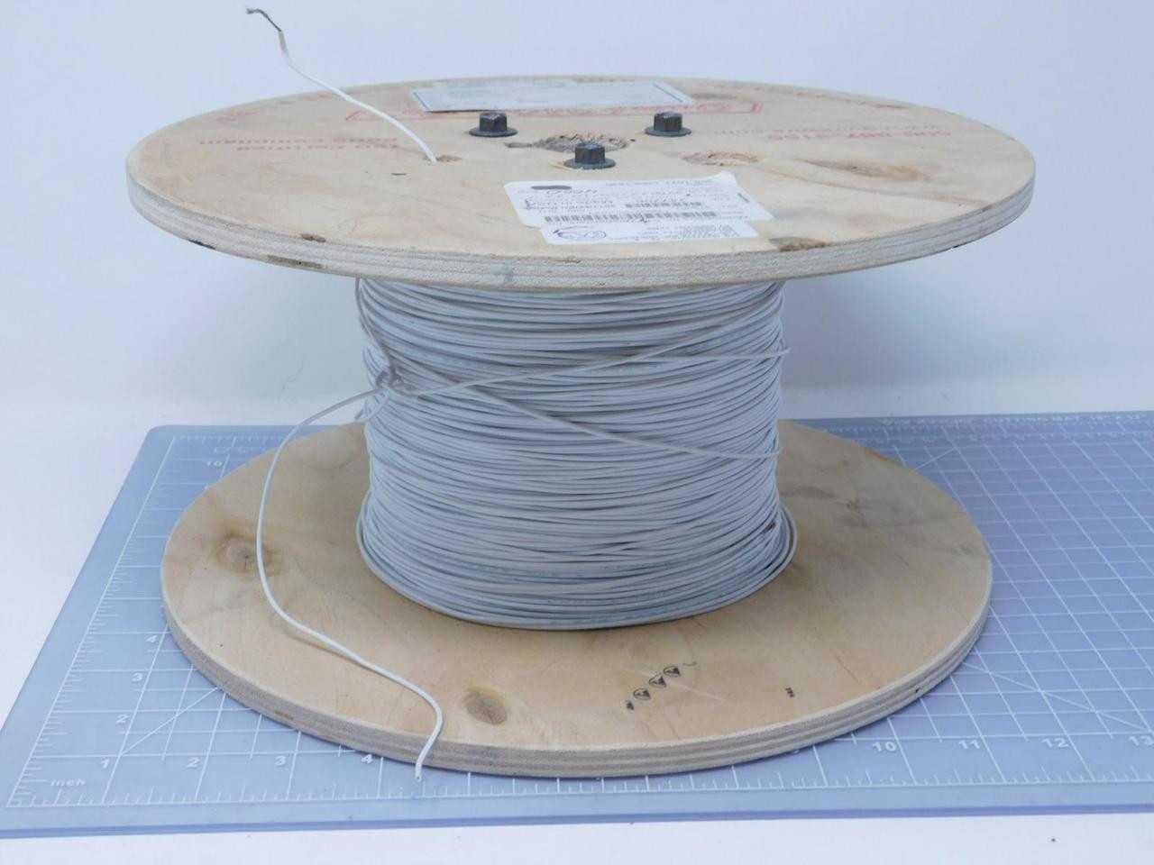LOT OF 1000 FT WIREMASTERS M22759/10-22-9 WHITE HOOK-UP WIRE 22 AWG 1000 V 260 °C T131807 - ELECTRICAL WIRE
