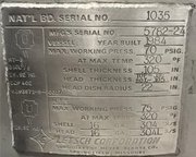 1984 Letsche Corporation 188 L Reactor, 304 Stainless Steel - REACTORS