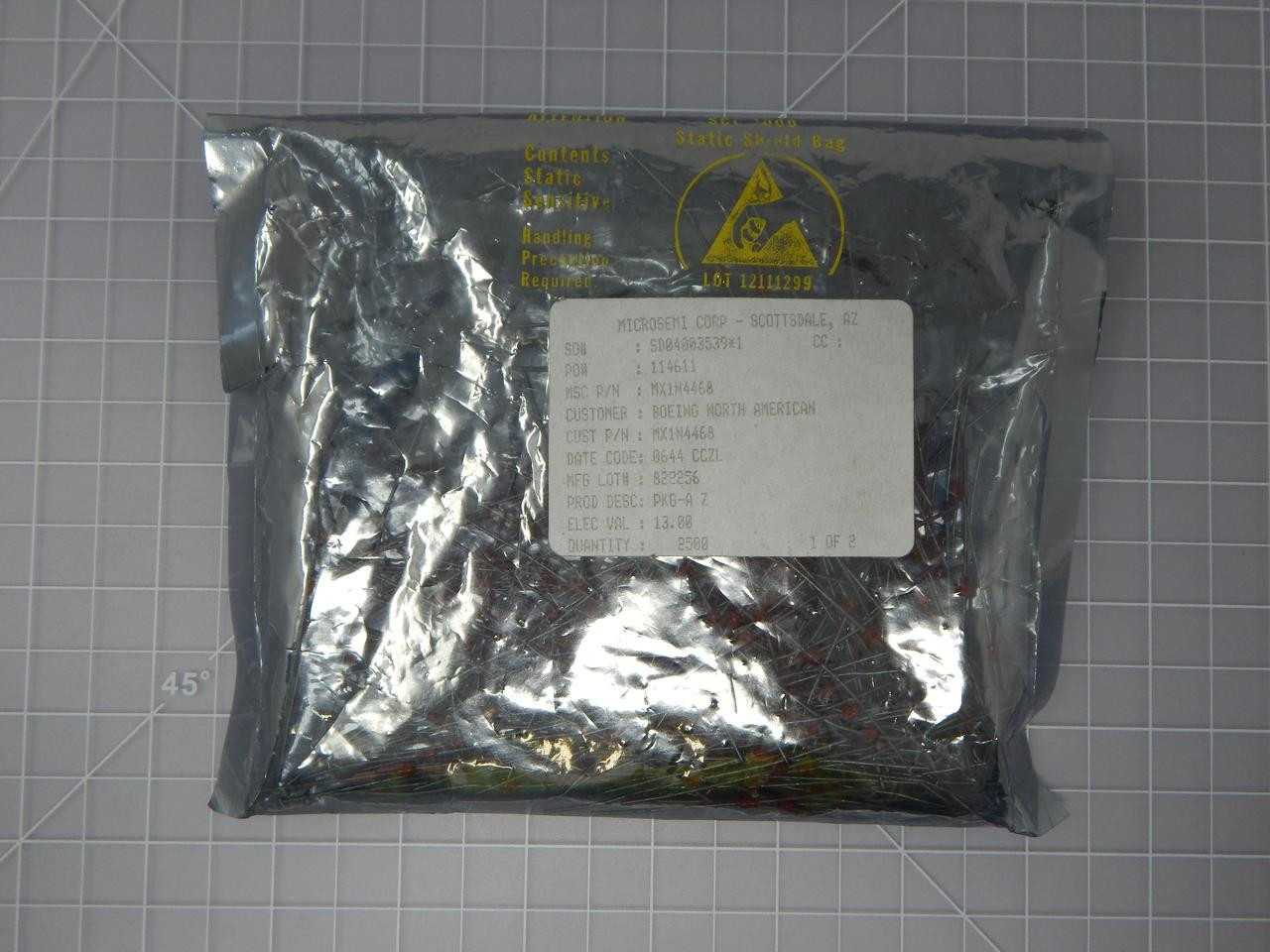 LOT OF 220 MICROSEMI MX1N4468 MSC 0644 DIODES T133722 - INDUSTRIAL PARTS