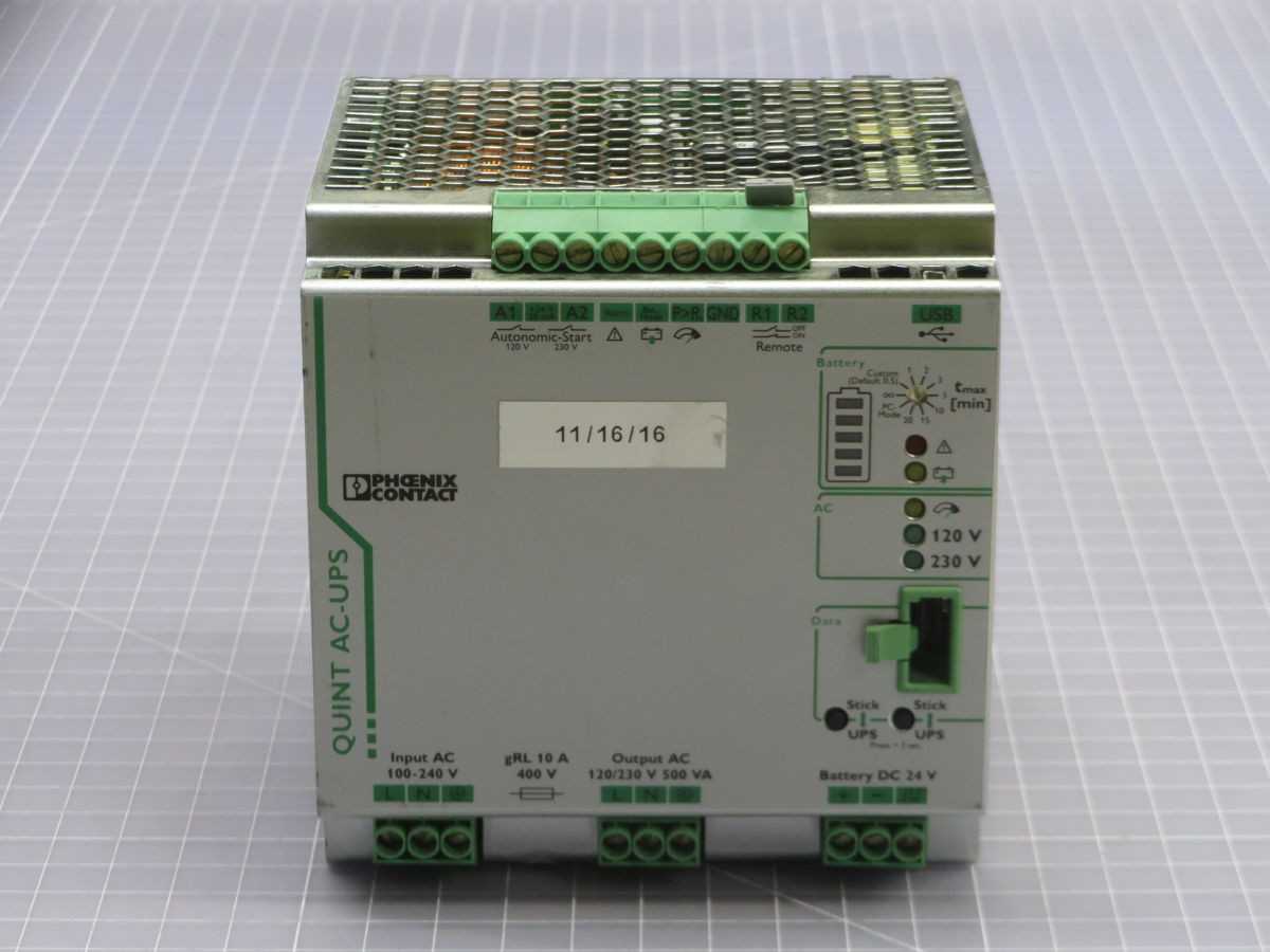 PHOENIX CONTACT QUINT-UPS/1AC/1AC/500VA UNINTERRUPTIBLE POWER SUPPLY T243855 - POWER SUPPLIES