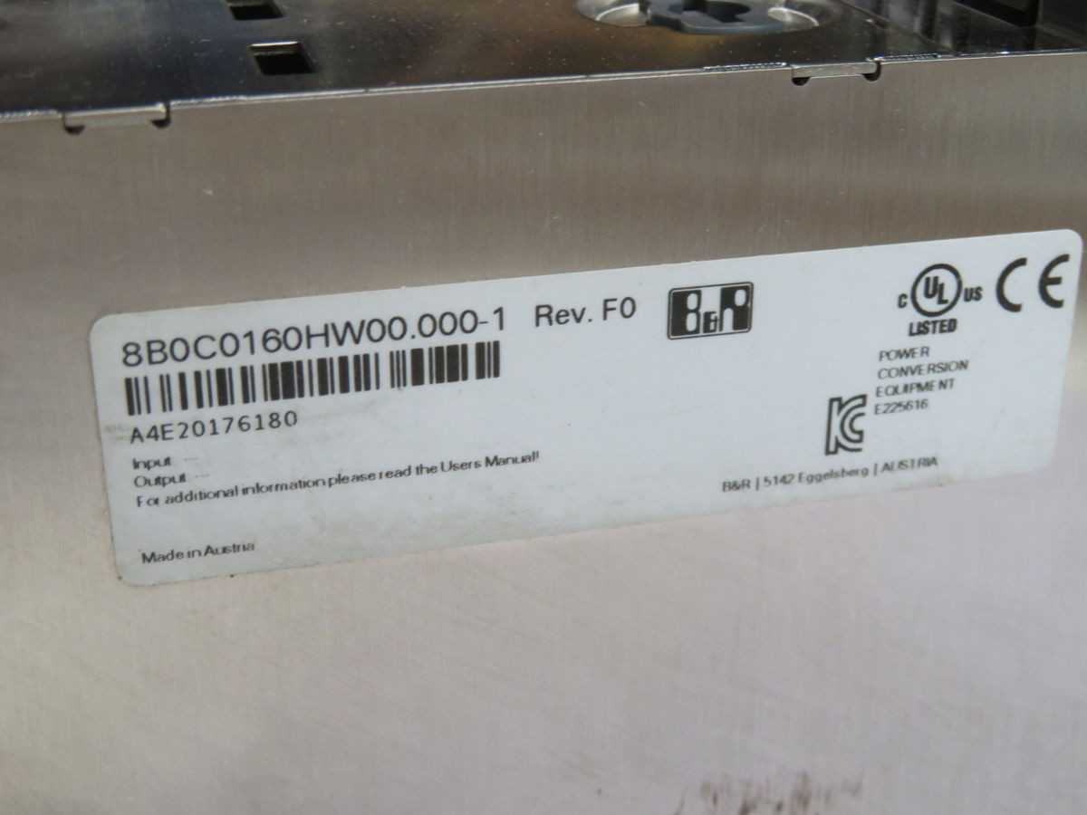 B&R 8B0C0160HW00.000-1 AUXILIARY SUPPLY MODULE T261119 - POWER INVERTERS