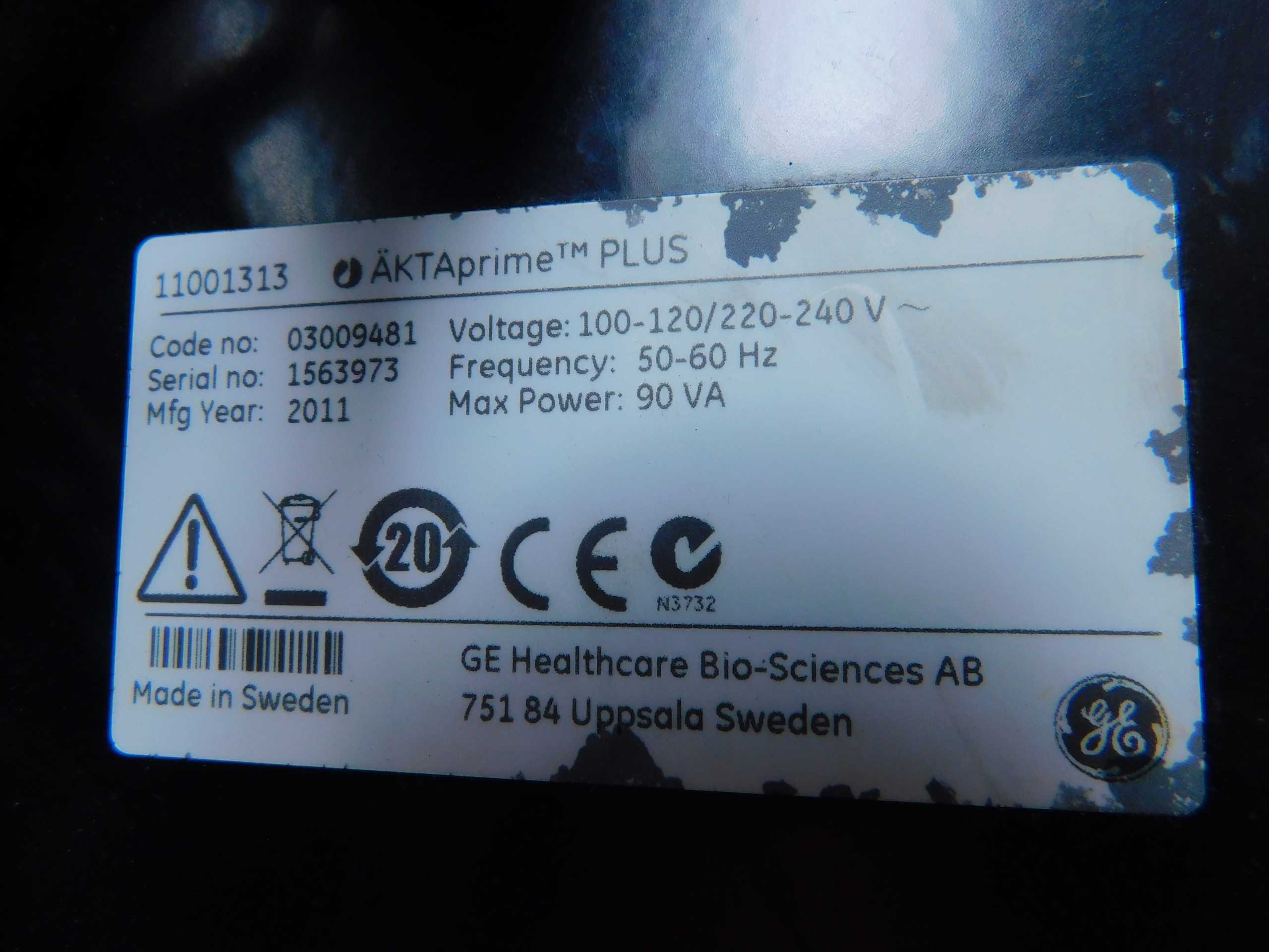 GE Akta Prime Plus Liquid Chromatography System 120VAC 1Phase 0.1-50mL/Min 1MPa - LAB & SCIENTIFIC