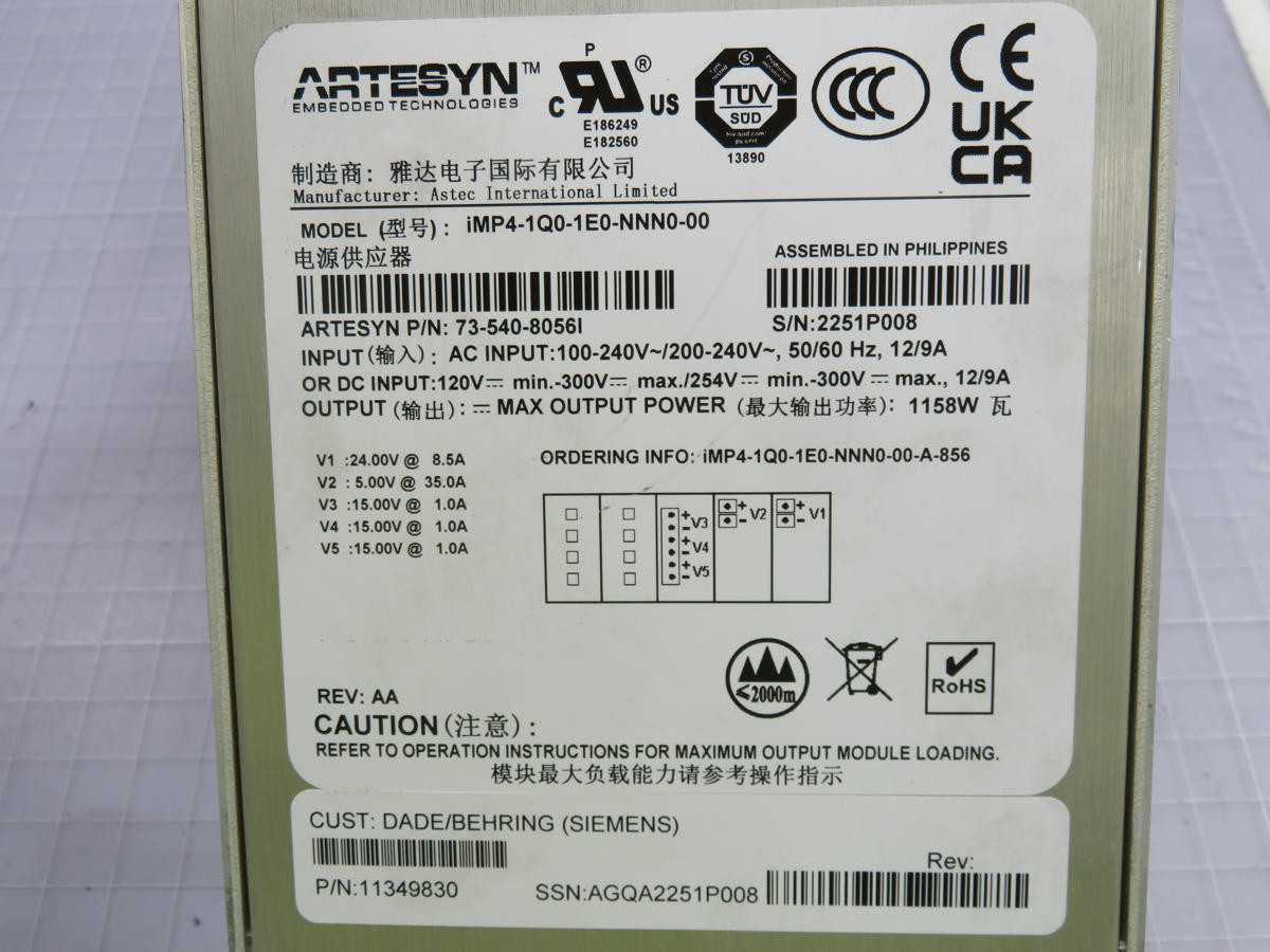 ARTESYN IMP4-1Q0-1E0-NNN0-00 73-540-8056I ENCLOSED AC-DC CONVERTER T217048 - POWER SUPPLIES