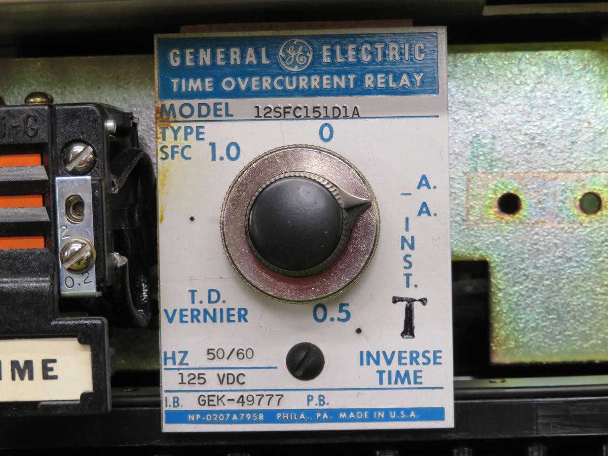 GE 12SFC151D1A TIME OVERCURRENT RELAY TYPE SFC T210317 - ELECTRICAL COMPONENTS