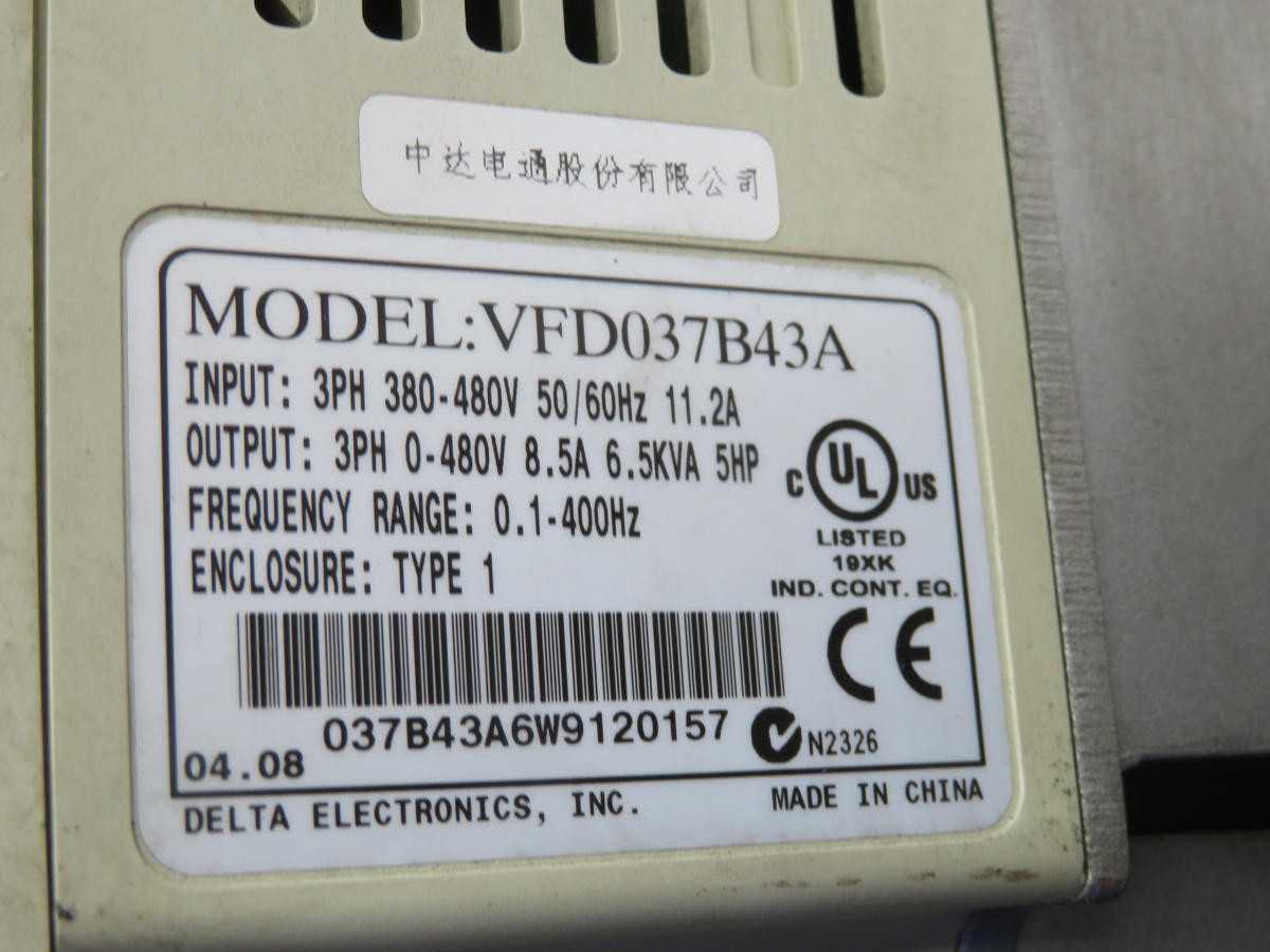 DELTA VFD037B43A AC DRIVE T224485 - AC VFD DRIVES