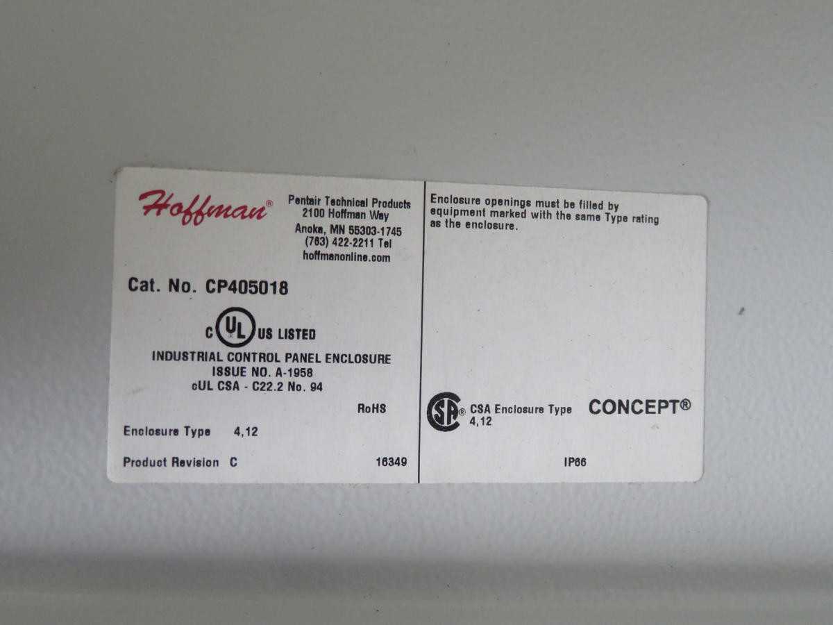 HOFFMAN CP405018 ENCLOSURE T228459 - ELECTRICAL ENCLOSURES