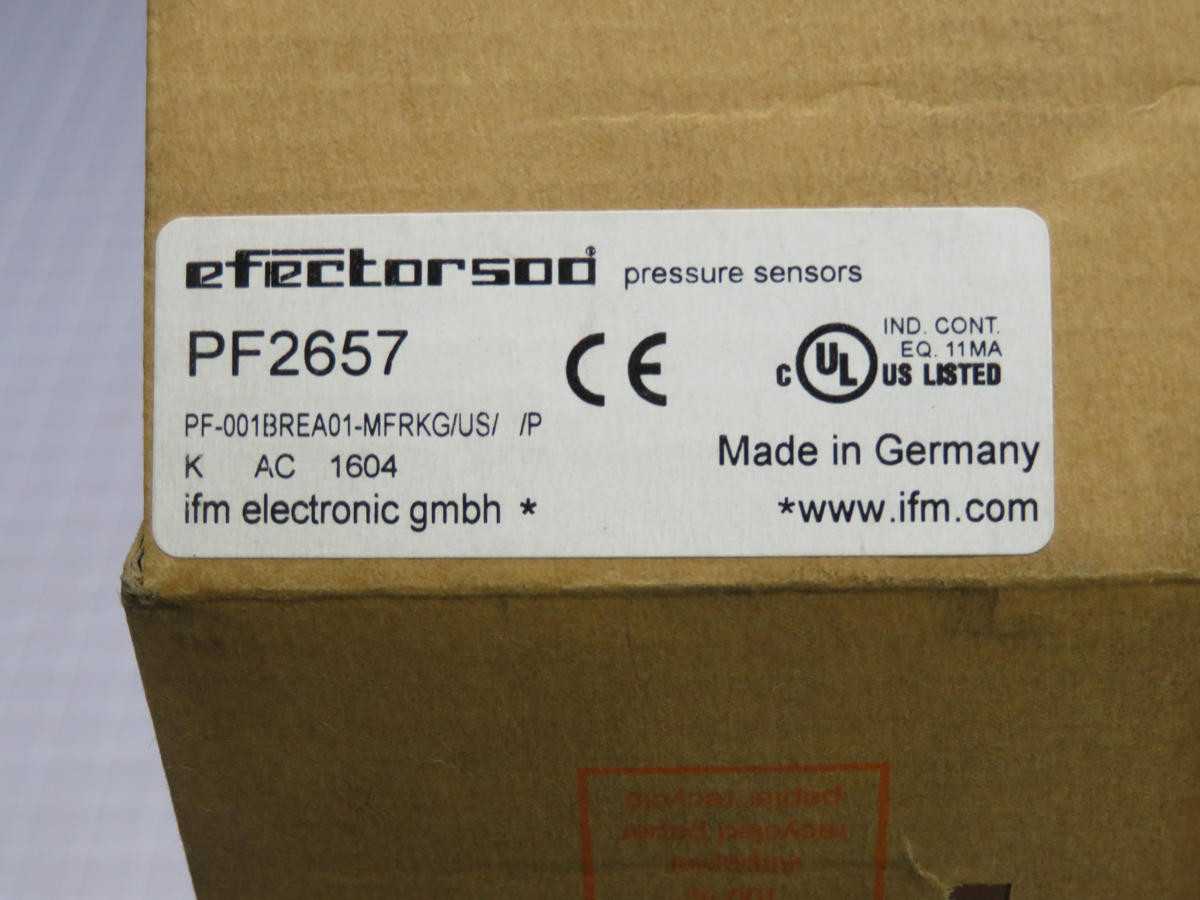 IFM PF2657 PRESSURE SENSOR T230726 - SENSORS