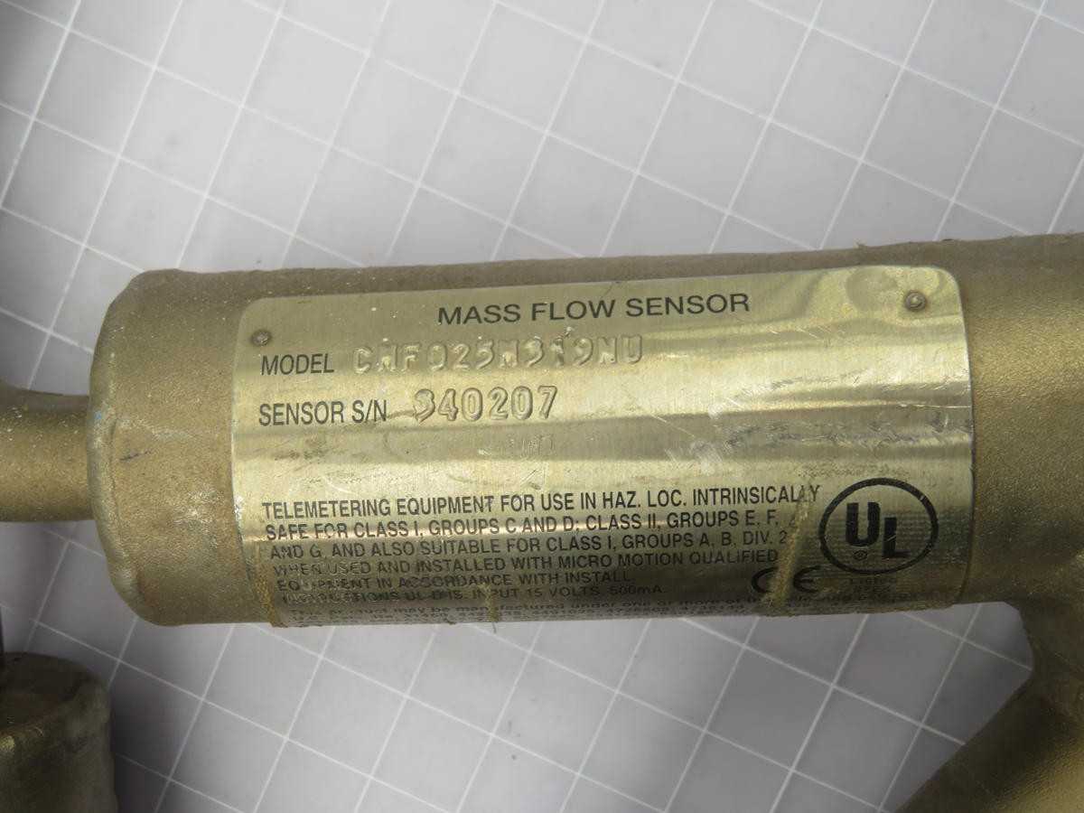 MICRO MOTION CMF025M319NU MASS FLOW SENSOR T216474 - FLOW METER