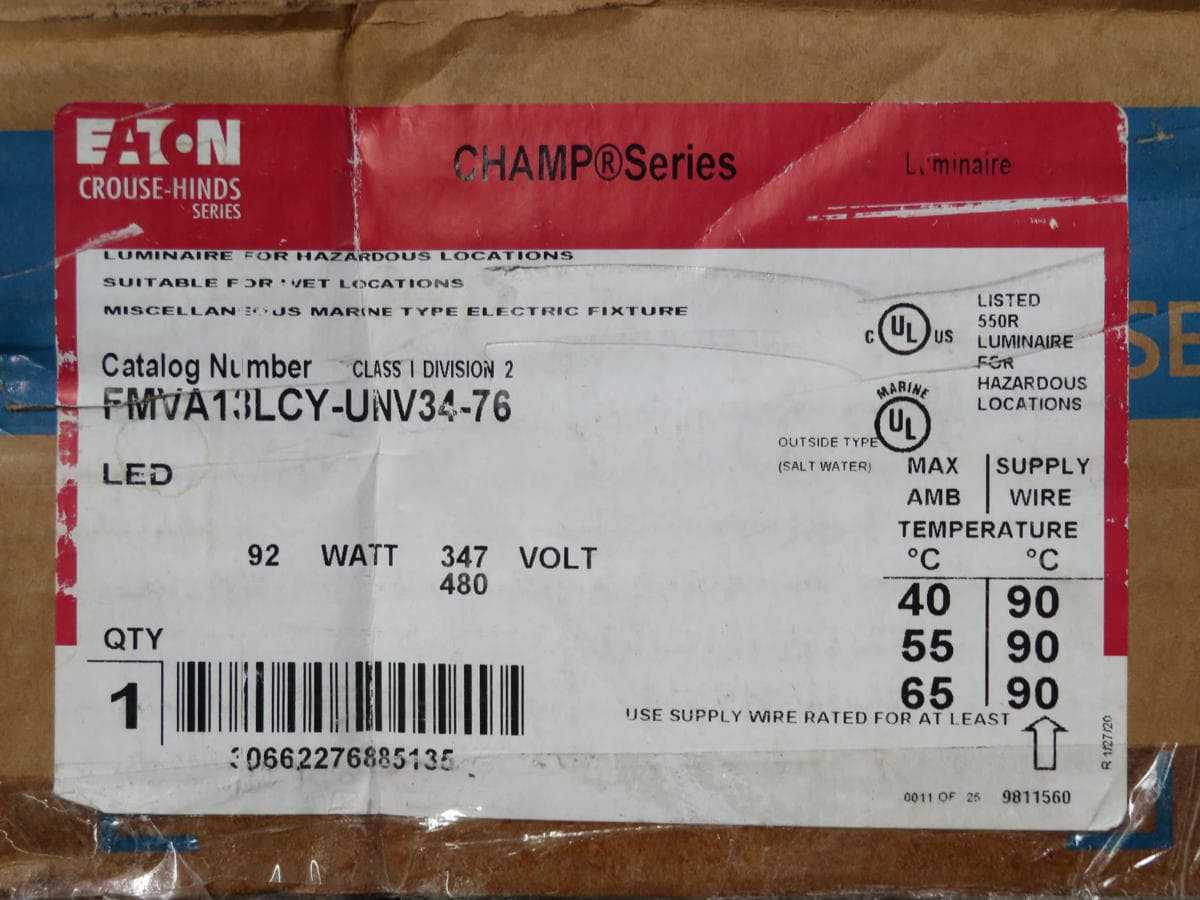 EATON FMVA13LCY-UNV34-76 LED FLOOD LIGHT 92 WATTS 347/480 VOLTS T192903 - LIGHT FIXTURES