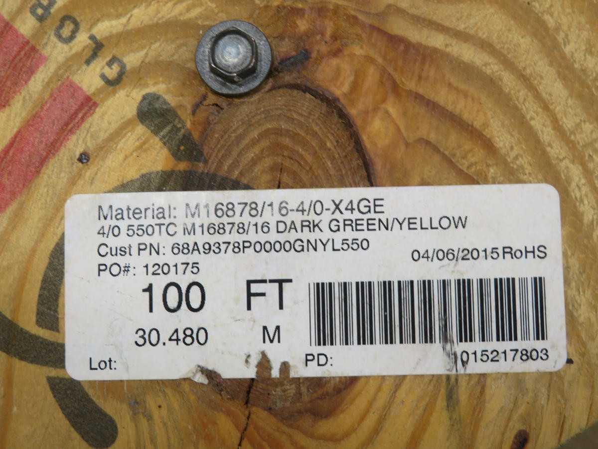 Lot Of 50 IEWC M16878/16-4/0-X4GE 68A9378P0000GNYL550 Wire T216745 - ELECTRICAL WIRE