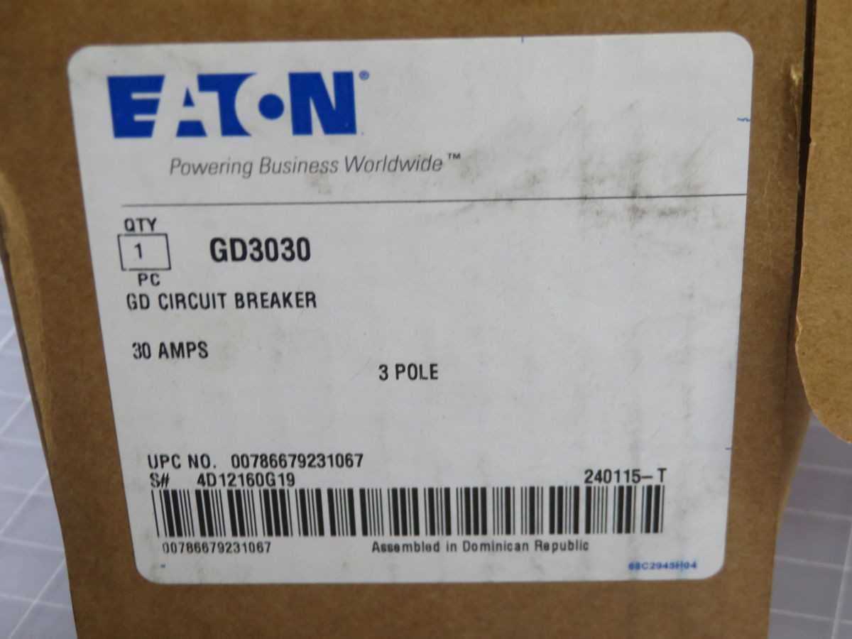 EATON GD3030 SERIES C COMPLETE MOLDED CASE CIRCUIT BREAKER T246254 - CIRCUIT BREAKERS