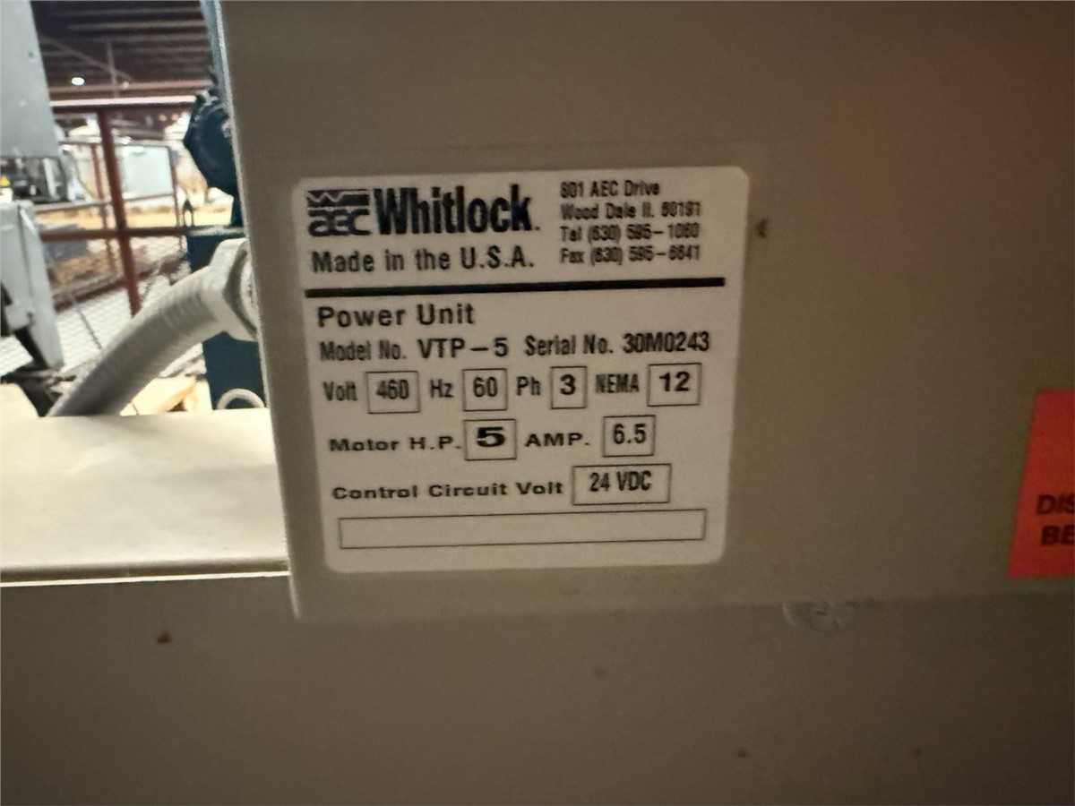 5 HP AEC Whitlock Vacuum Conveyor With 85 CFM Flow Rate - VACUUM PUMP