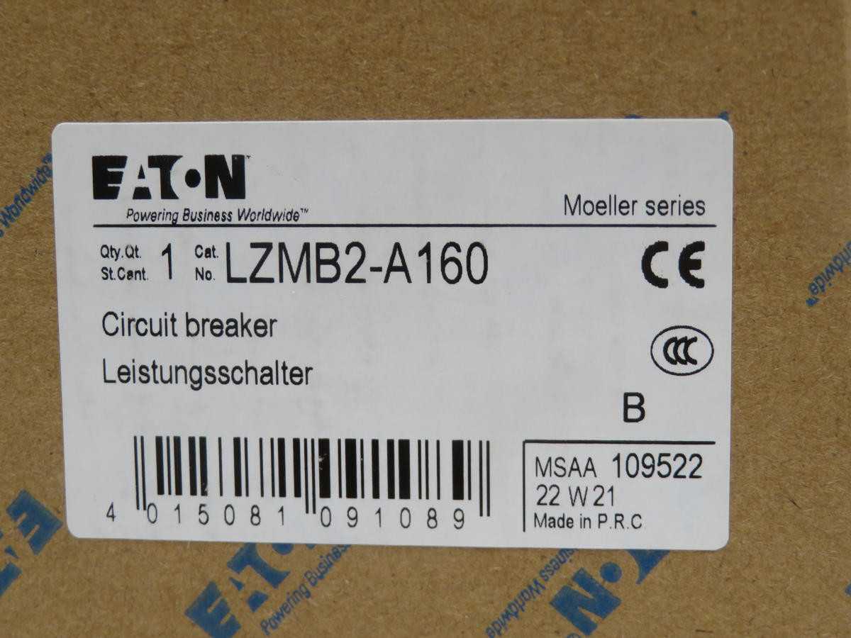 EATON LZMB2-A160 CIRCUIT BREAKER 690 VAC 8KV 50/60HZ T200141 - INDUSTRIAL PARTS
