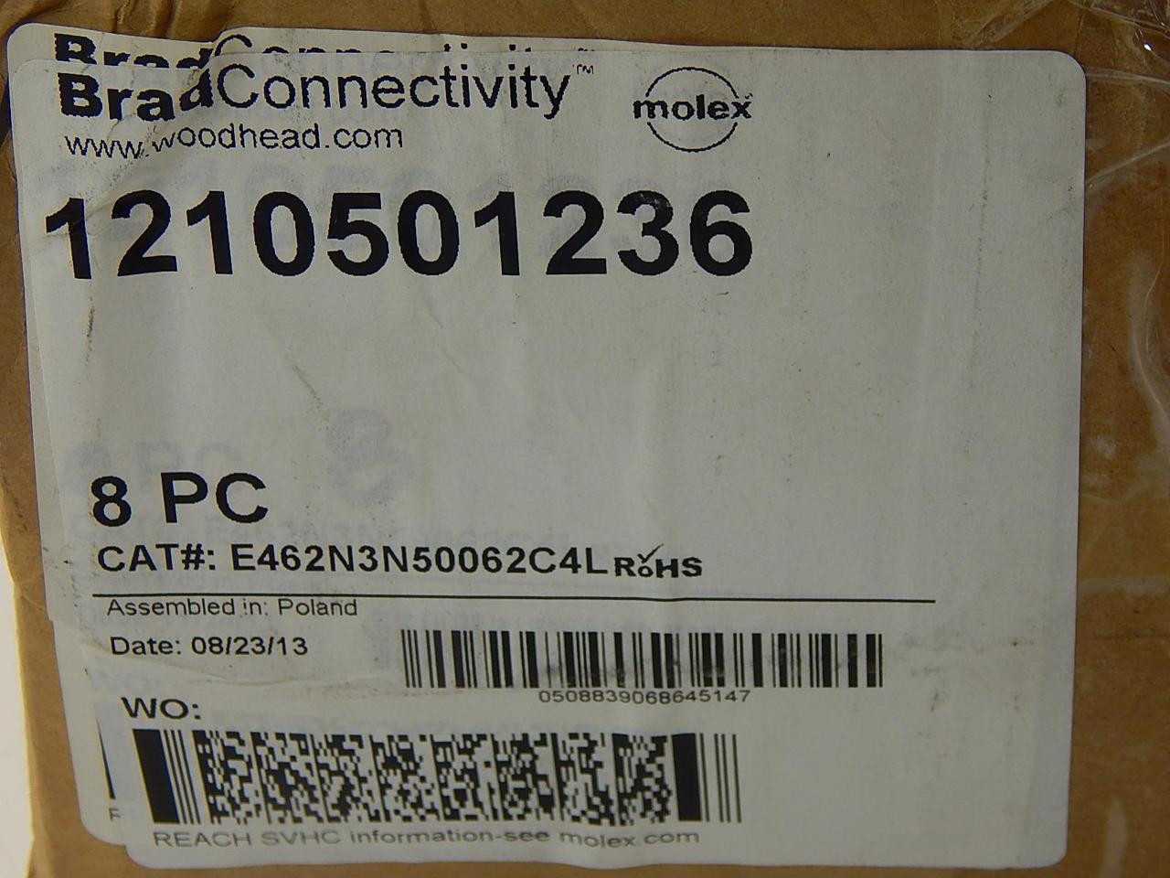 LOT OF 8 BRAD CONNECTIVITY E462N3N50062C4L 1210501236 DIN CABLE T87390 - ELECTRICAL COMPONENTS