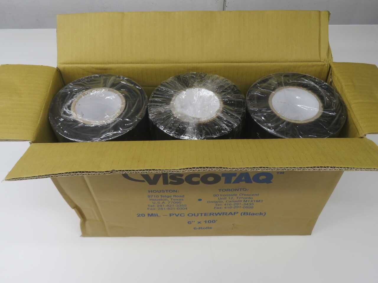 LOT OF 6 VISCOTAQ VISCO-ELASTIC ANTI-CORROSION PIPE WRAP TAPE ROLL - PIPE & TUBE FITTINGS