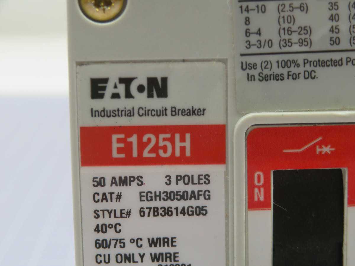EATON EGH3050AFG E125H SERIES G MOLDED CASE CIRCUIT BREAKER T212726 - CIRCUIT BREAKERS
