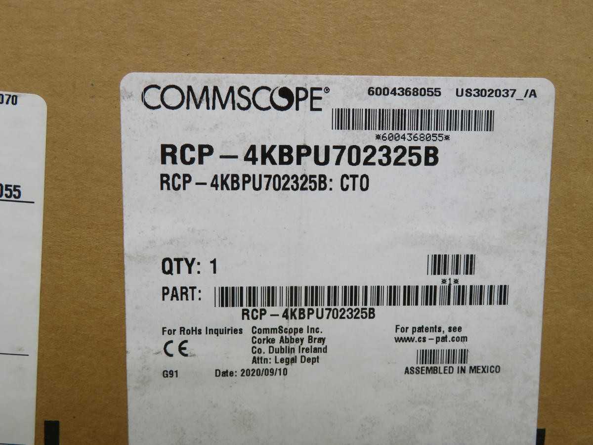 Commscope RCP-4KBPU702325B Rapidfiber® Termination Panel, 288-Position 4RU, Singlemode - FIBER OPTIC CABLE