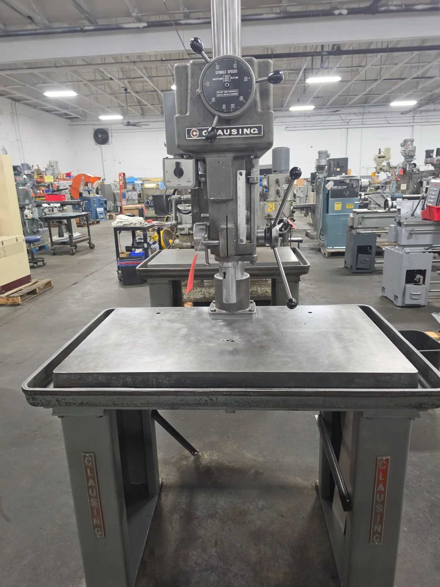 CLAUSING 2287 DRILL PRESS 1.5 HP 2000 RPM MT #3 - 40X24 TABLE, 1.25" MAX DRILL - UPRIGHT DRILL PRESSES