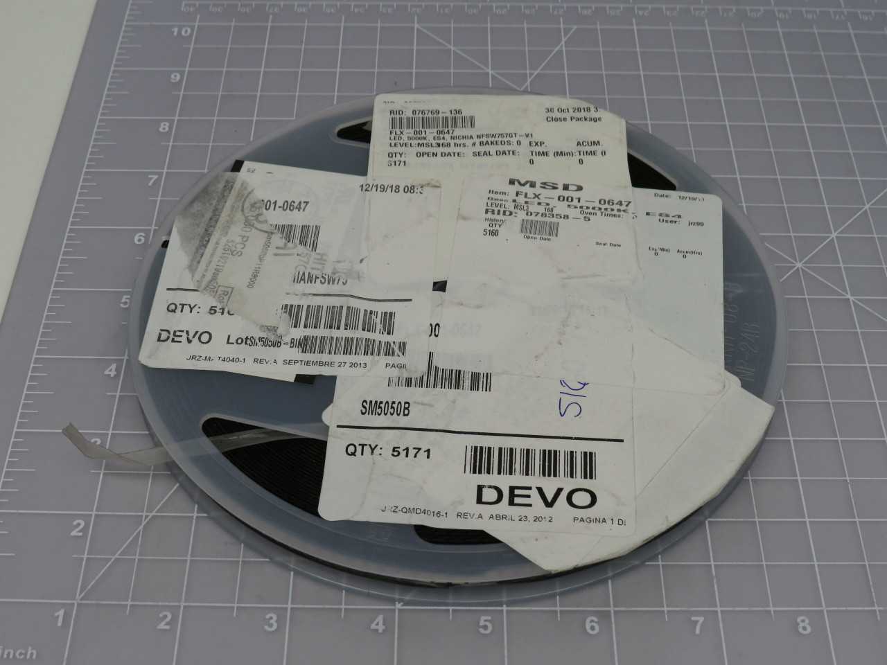 LOT OF 5000 NICHIA FLX-001-0647 NFSW757GT-V1 MID POWER WHITE LED CHIP WITH DATA SHEET T171474 - LIGHTING