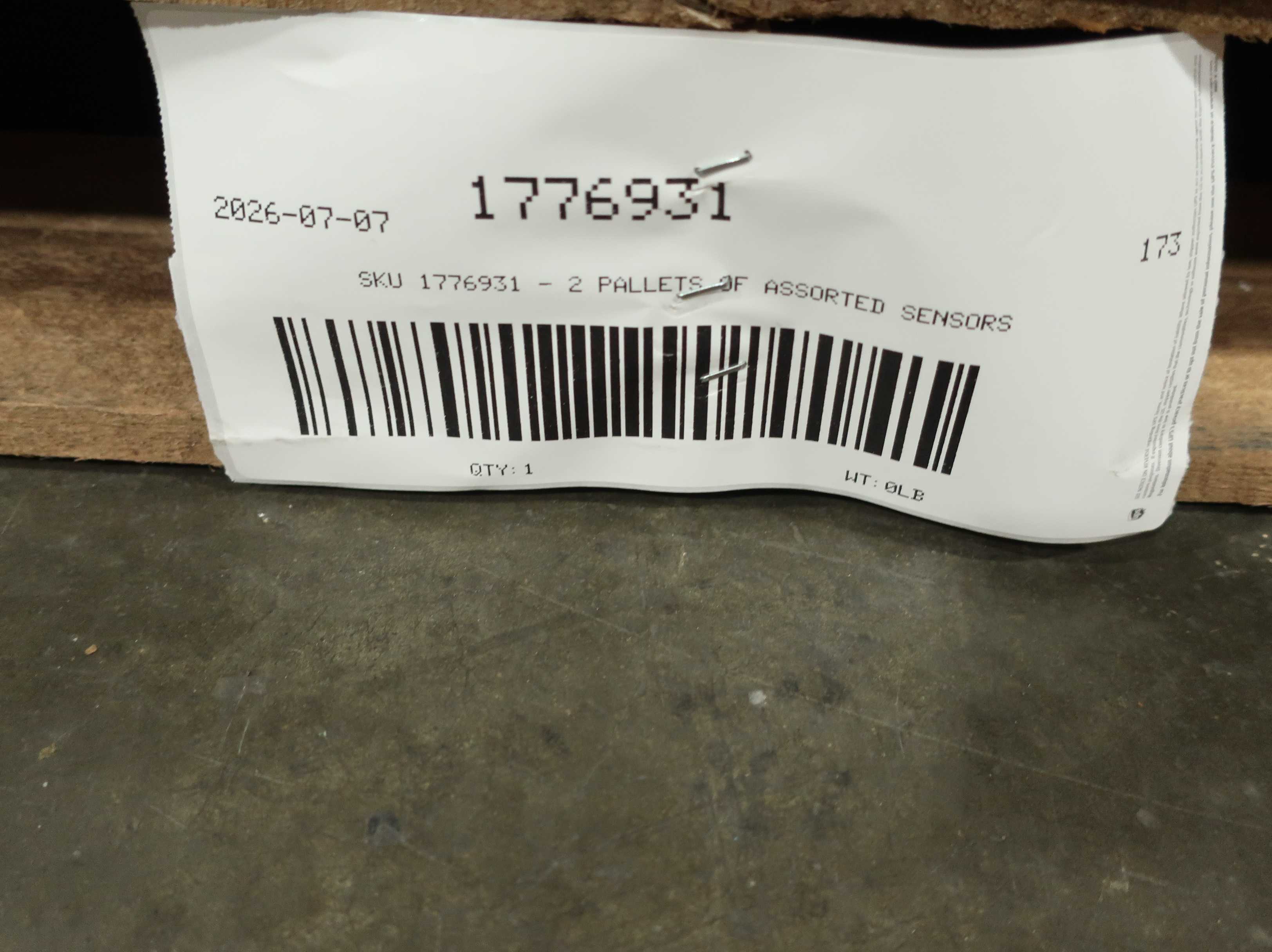 SKU 1776931 - 2 PALLETS OF ASSORTED SENSORS - SENSORS
