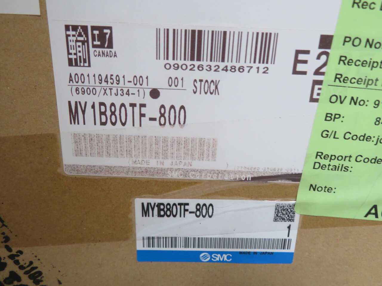 SMC MY1B80TF-800 PNEUMATIC RODLESS CYLINDER - PNEUMATIC CYLINDERS & ACTUATORS
