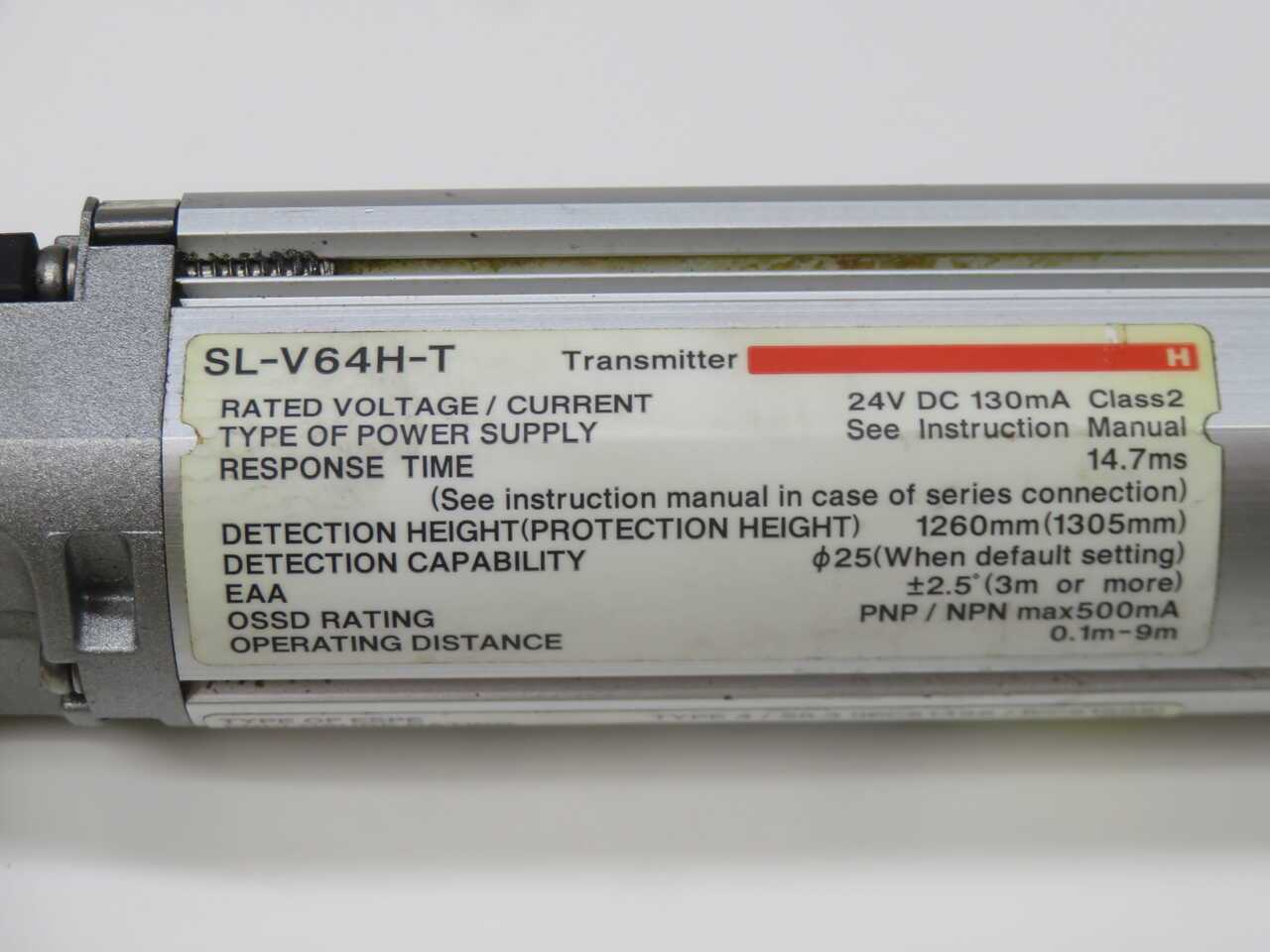 KEYENCE SL-V64H-T LIGHT CURTAIN TRANSMITTER T270549 - SENSORS