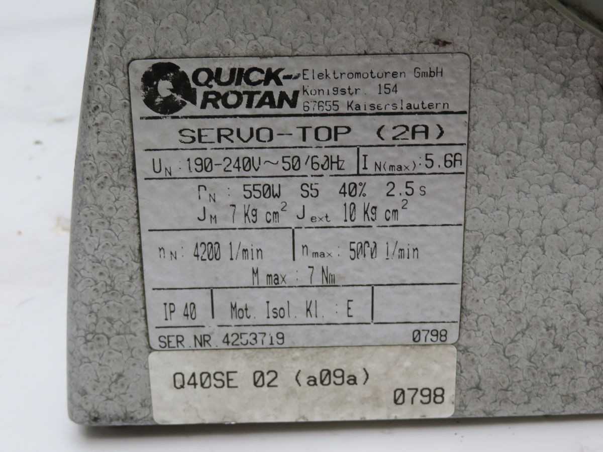 QUICK-ROTAN QE5542 SERVO TOP MOTOR T249875 - SERVO MOTORS