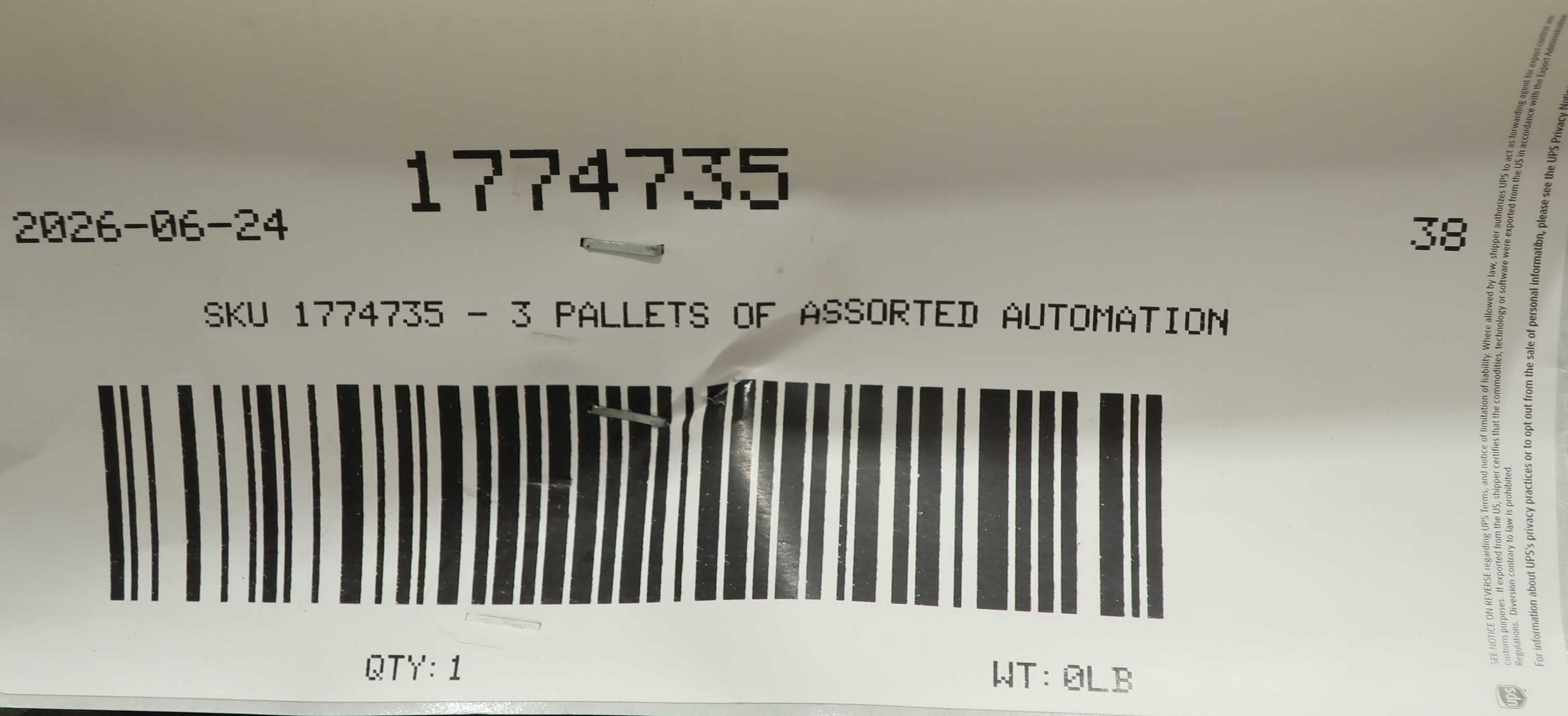 SKU 1774735 - 3 PALLETS OF ASSORTED AUTOMATION - AUTOMATION & CONTROLS