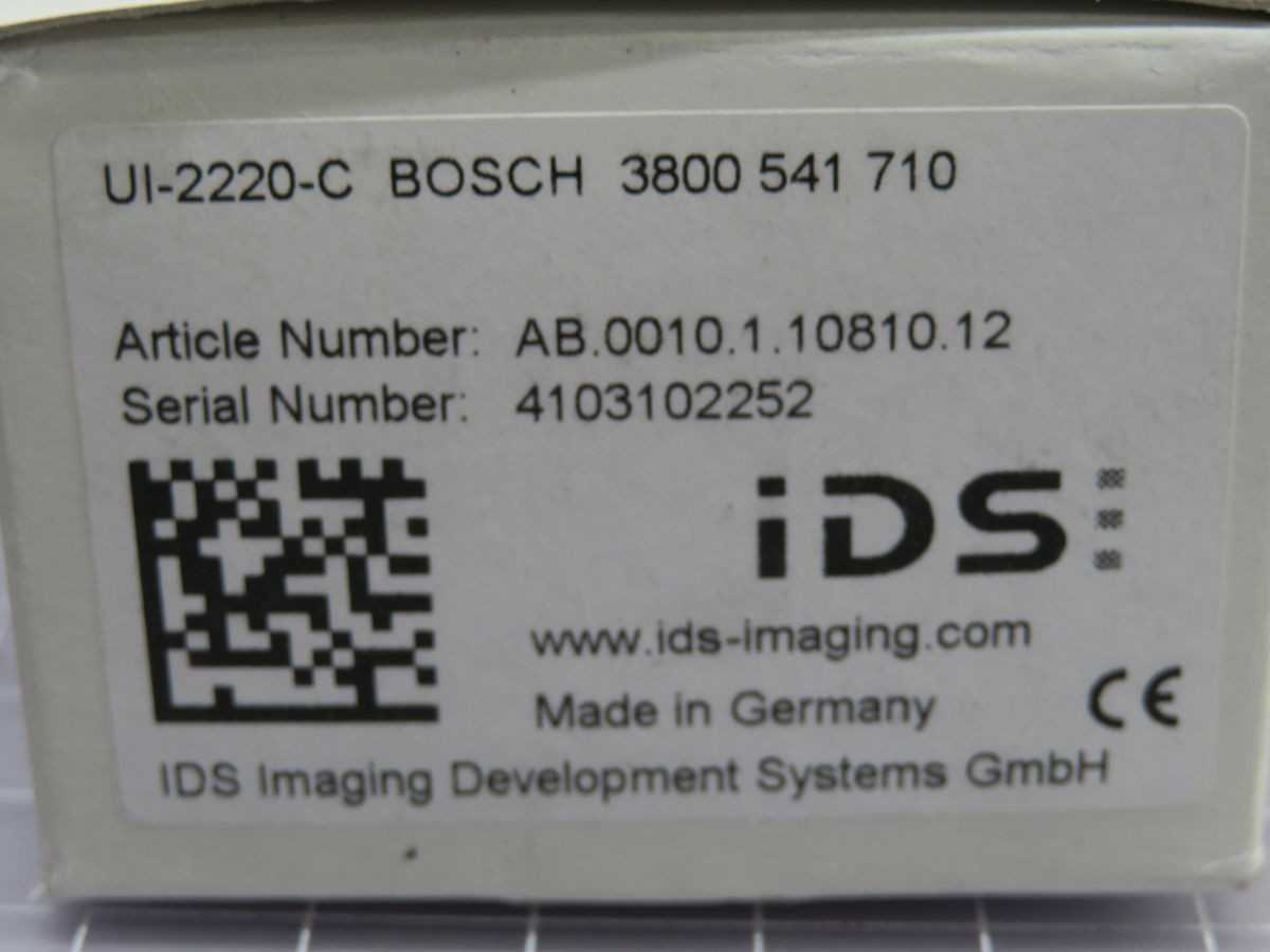 IDS IMAGING UI-2220-C INDUSTRIAL CAMERA BH0149 - AUTOMATION & CONTROLS