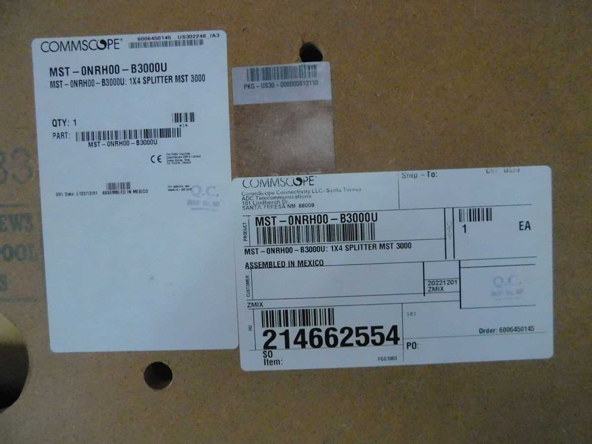 COMMSCOPE MST-0NRH00-B3000U MULTIPORT SERVICE TERMINAL (MST) FROM THE 4-PORT SQUARE (4X3) SERIES M76 - FIBER OPTIC CABLE