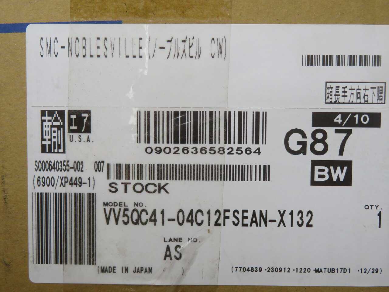 SMC VV5QC41-04C12FSEAN-X132 Pneumatic Manifold Valve T272338 - SOLENOID VALVE