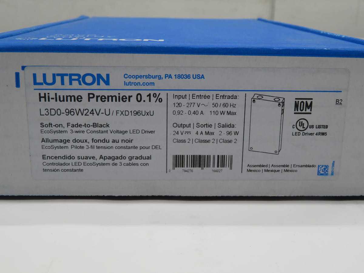 Lutron L3D0-96W24V-U Hi-Lume Premier 0.1% LED Driver - Model T227931 - BALLASTS