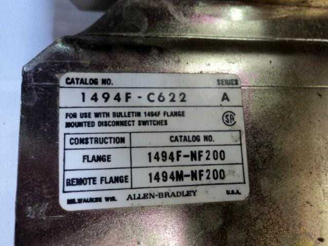 ALLEN-BRADLEY 1494F-NF200 SER A 1494F-C622 SER A FIXED-DEPTH FLANGE-MOUNTED DISCONNECT SWITCH W/FUSE - DISCONNECT SWITCHES