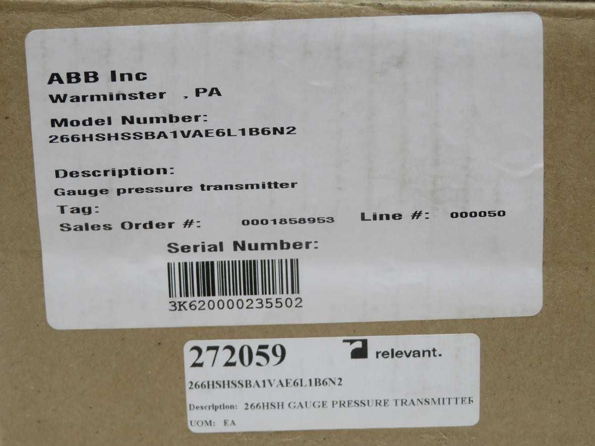 ABB 2600T PRESSURE TRANSMITTER T209578 - PRESSURE TRANSMITTER