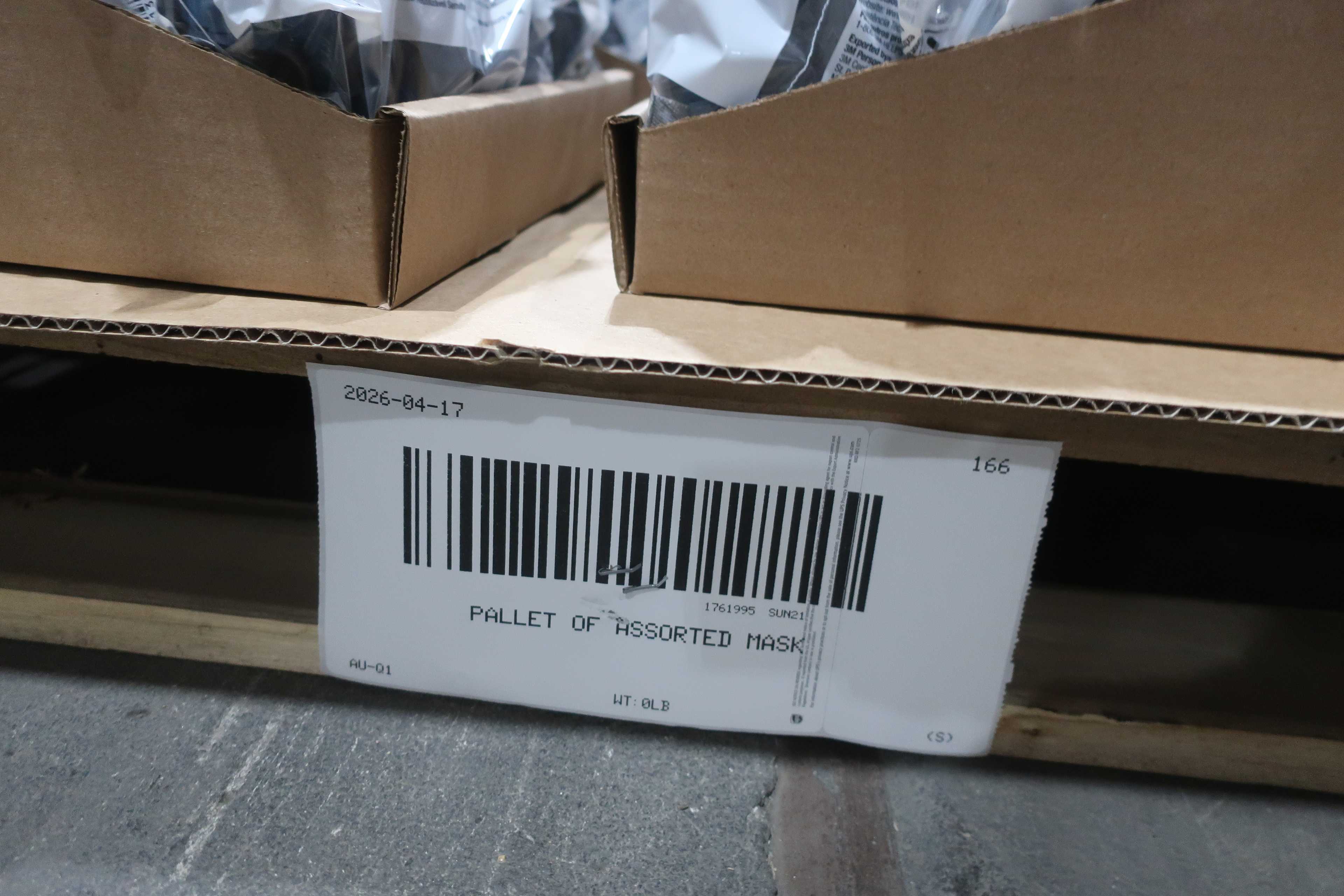 SKU 1761995 - PALLET OF ASSORTED MASK - PPE