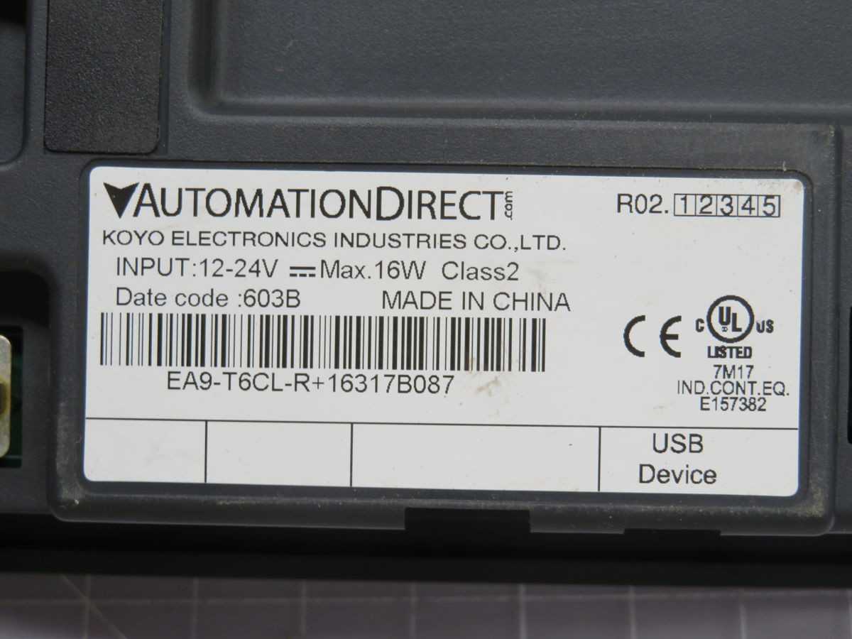AUTOMATION DIRECT EA9-T6CL-R TOUCH SCREEN T248455 - HMIS & DISPLAYS