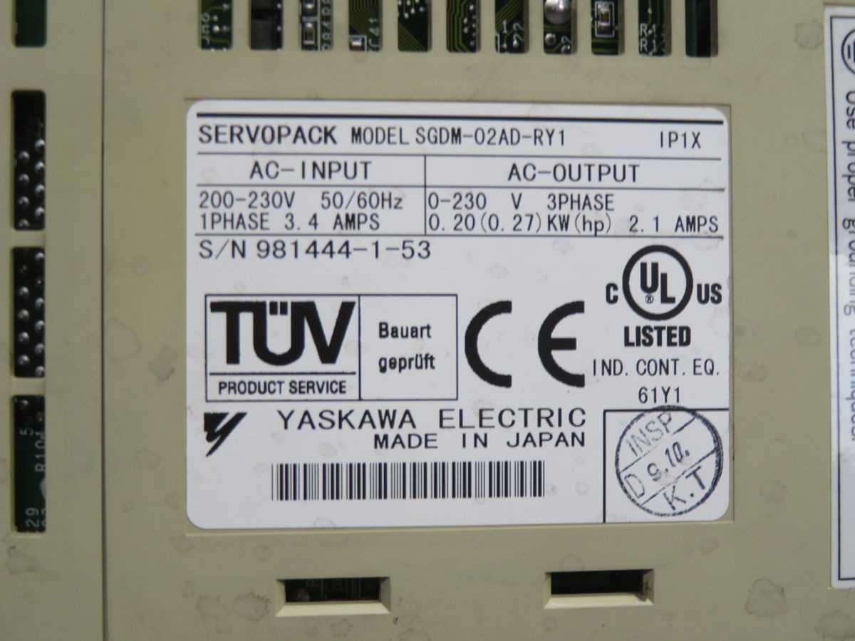 YASKAWA SGDM-02AD-RY1 SERVOPACK DRIVE T253731 - SERVO