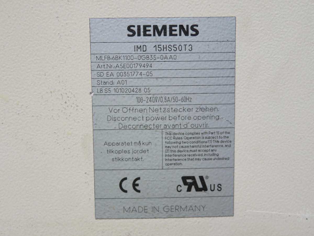 SIEMENS IMD 15HS50T3 OPERATOR INTERFACE T208619 - HMIS & DISPLAYS