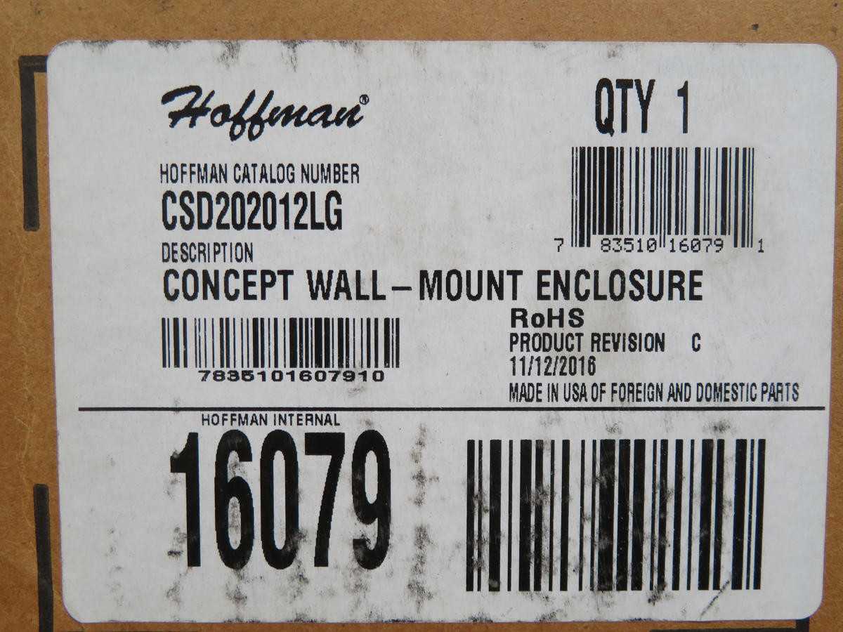 HOFFMAN CSD202012LG CONCEPT WALL MOUNT ENCLOSURE T202731 - ELECTRICAL ENCLOSURES