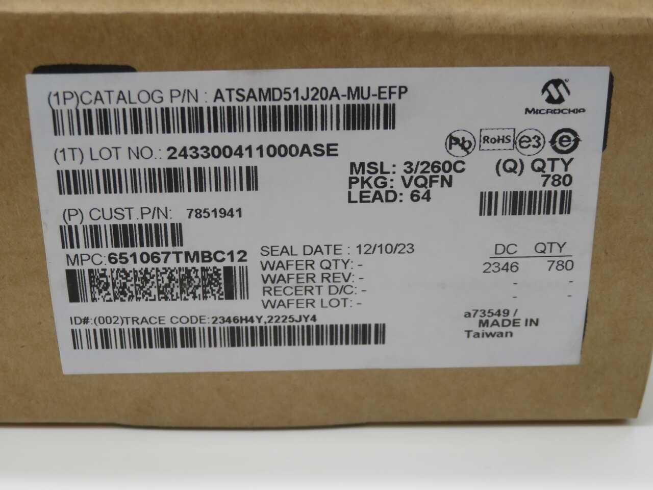 Lot Of 750 Microchip ATSAMD51J20A-MU-EFP 32-Bit ARM Cortex-M4F Microcontrollers - PCB CIRCUIT BOARDS