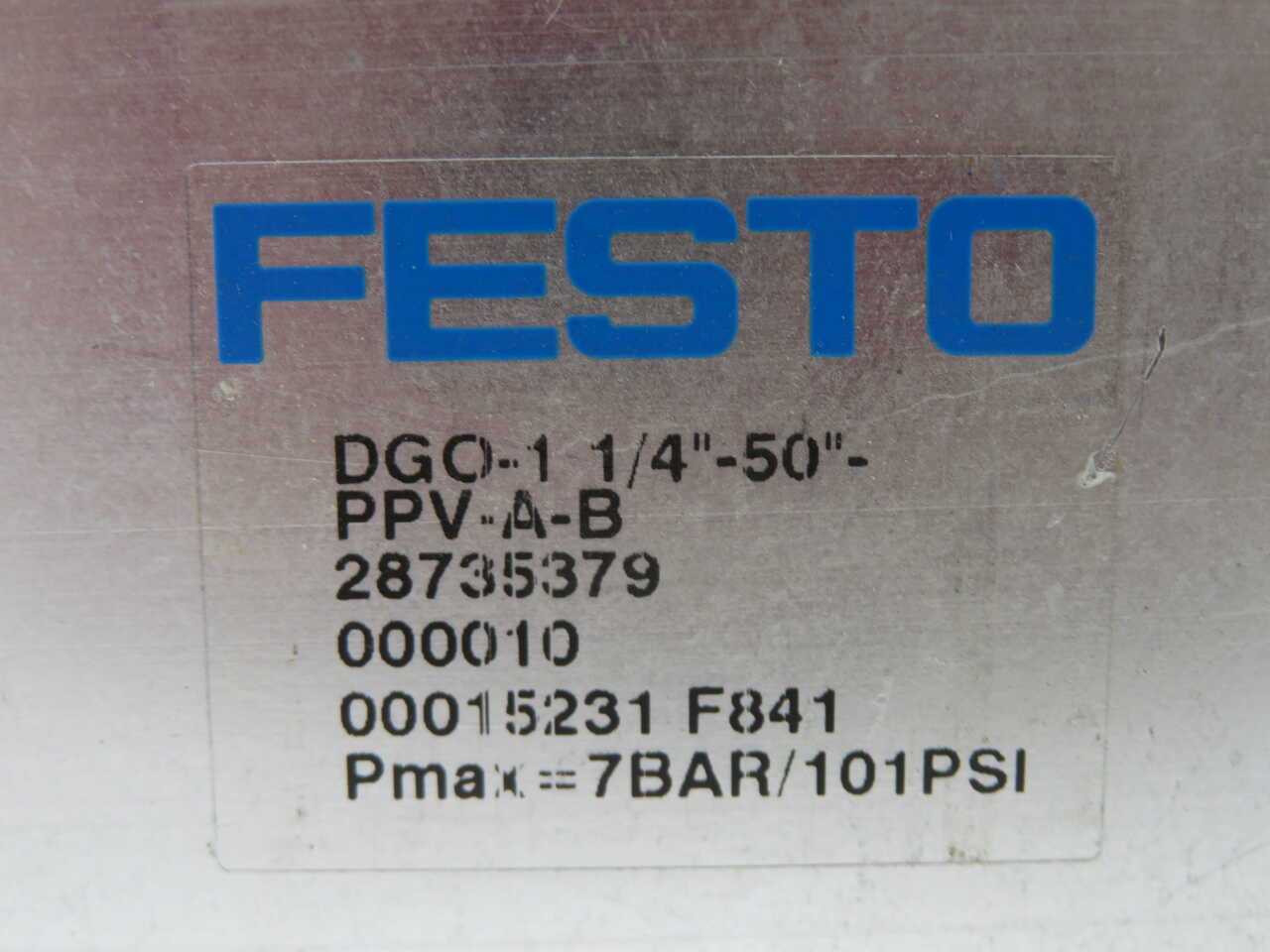 FESTO DGC-1 1/4"-50"-PPV-A-B 28735379 PNEUMATIC RODLESS CYLINDER T270415 - ACTUATOR