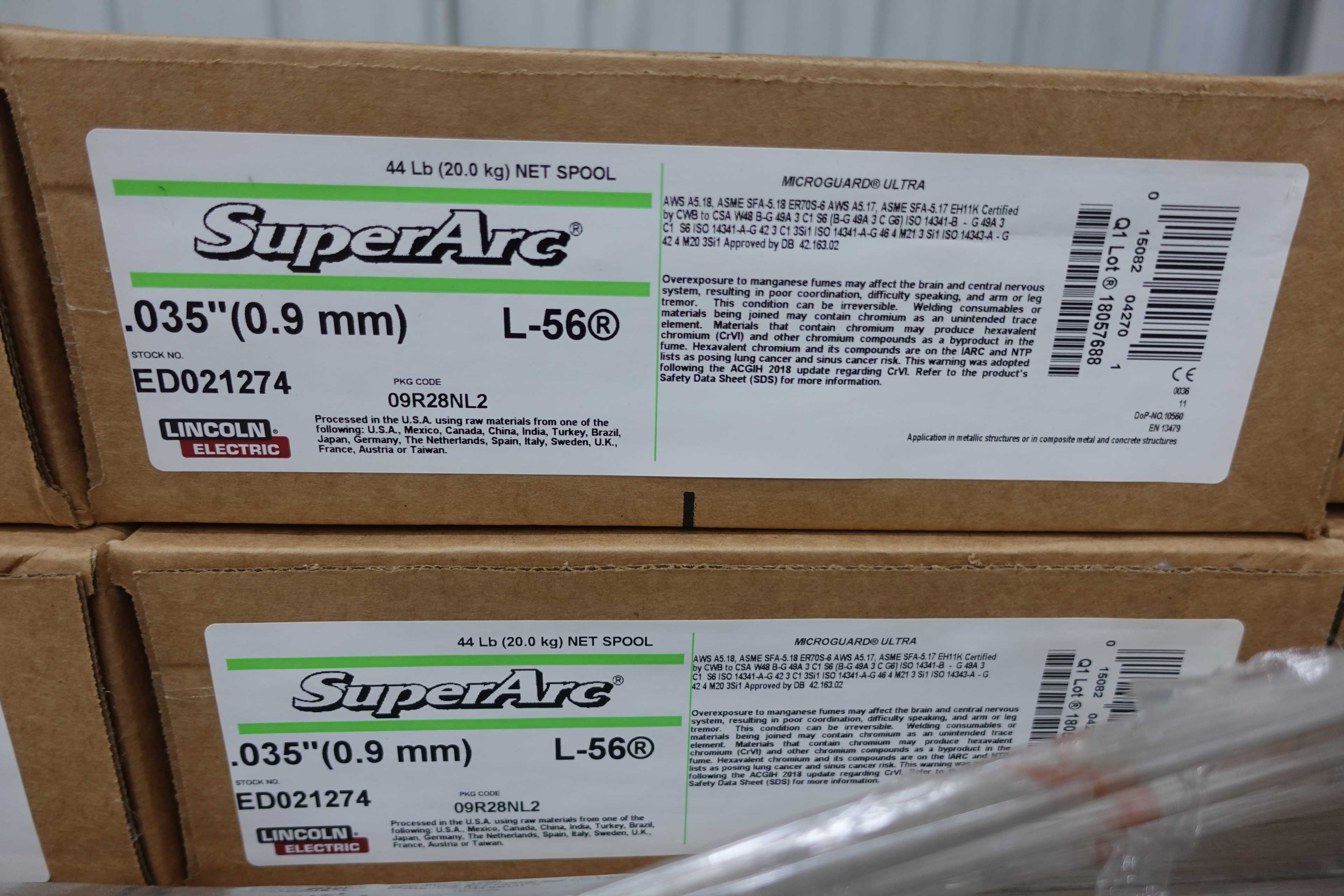 SKU 1775955 - PALLET OF LINCOLN ELECTRIC .35" SUPER ARC ED021274 L-56 WELDING WIRE - WELDING EQUIPMENT