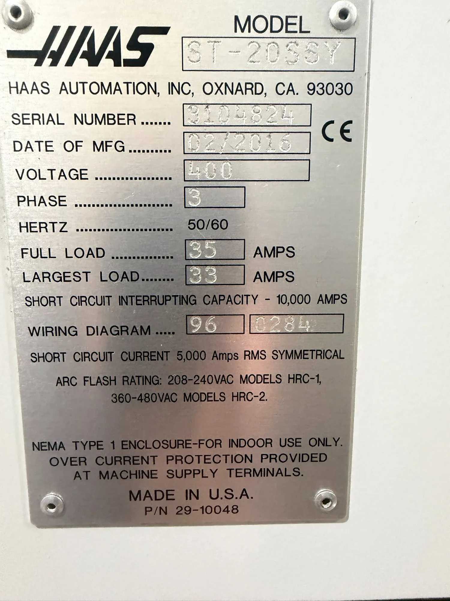 2016 Haas ST-20SSY CNC Turning Center, Y-Axis, 4,000 RPM, 30 HP, 24 Turret - CNC LATHES