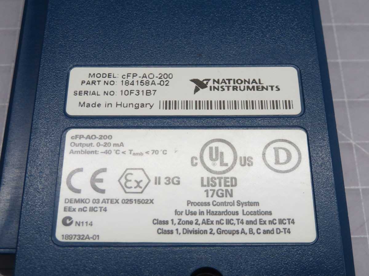 NATIONAL INSTRUMENTS CFP-AO-200 ANALOG OUTPUT MODULE T254768 - PLC MODULES