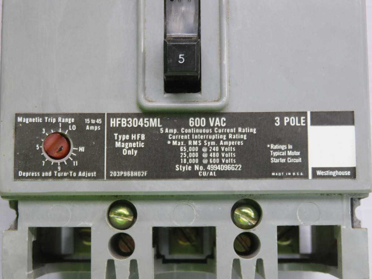 Westinghouse HFB3045ML Molded Case Circuit Breaker T230882 - CIRCUIT BREAKERS