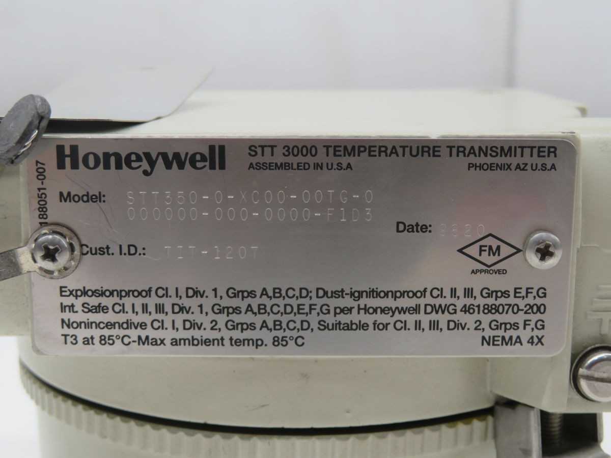 Honeywell STT350 Temperature Transmitter T246711 - Reliable Performance - PRESSURE TRANSMITTER