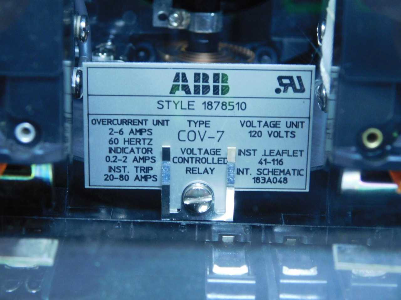 ABB COV-7 VOLTAGE CONTROLLED RELAY T149620 - PLUG-IN RELAY